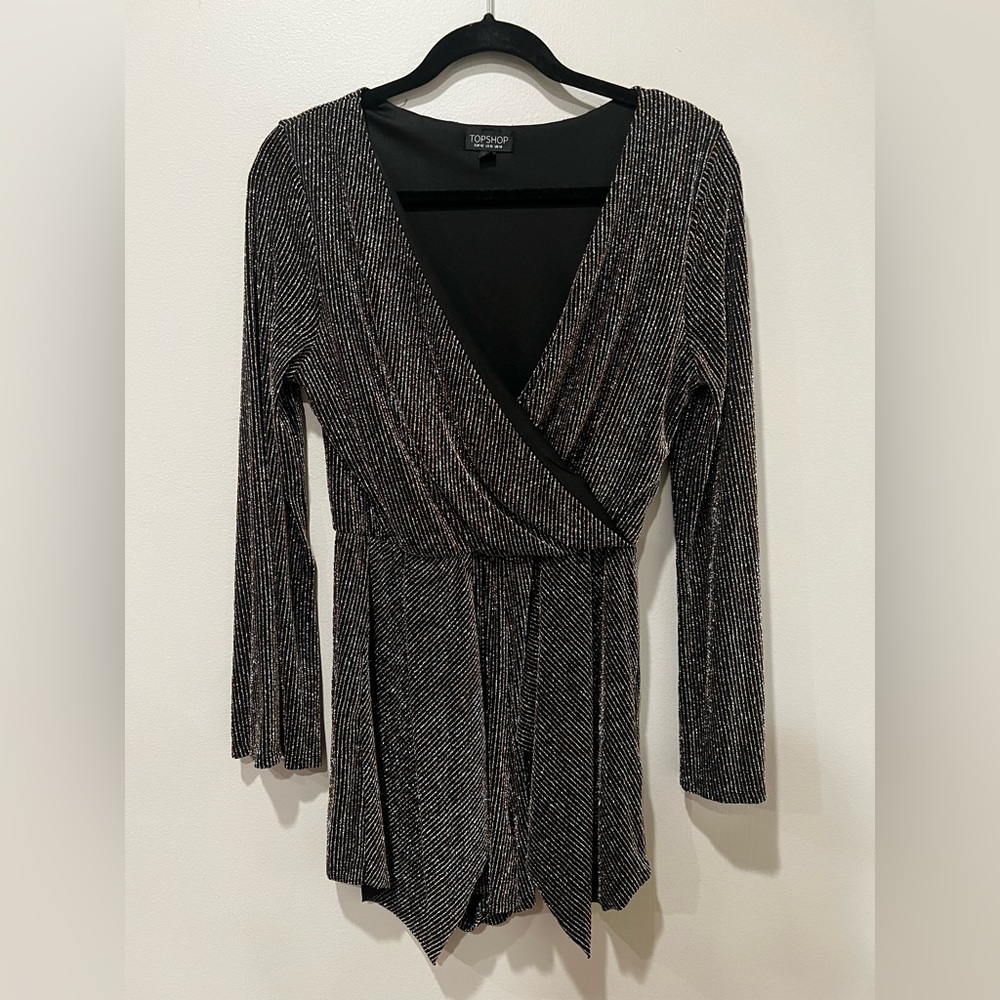 Topshop Metallic Short Romper